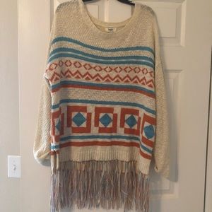 Hayden | Geometric Fringe Sweater Size Small